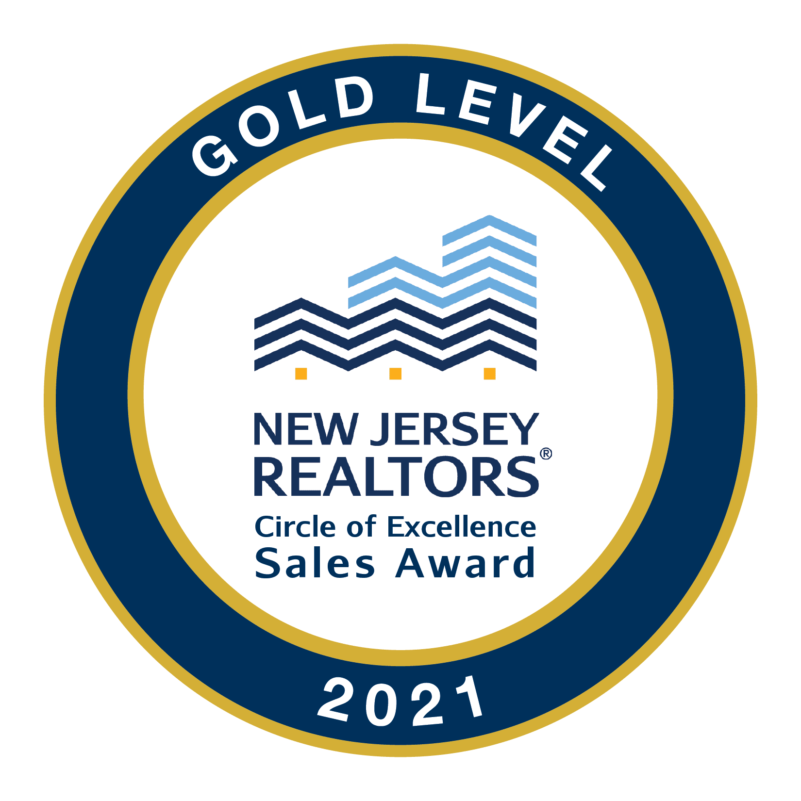 NJ REALTORS Circle of Excellence Gold Level 2021