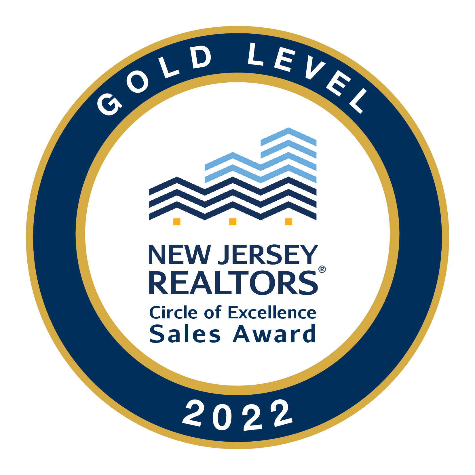 NJ REALTORS Circle of Excellence Gold Level 2022